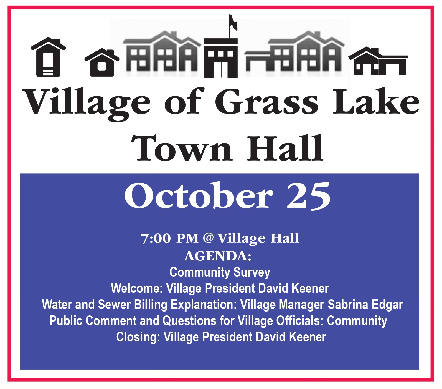 Grass Lake Town Hall Flyer